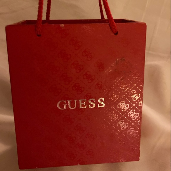 Guess Silver and Black Vegan Leather Rectangular Watch - Picture 4 of 4